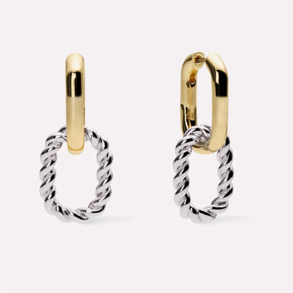 Ana Luisa BRAND NEW! Elegant Gold and Silver Twisted Earrings